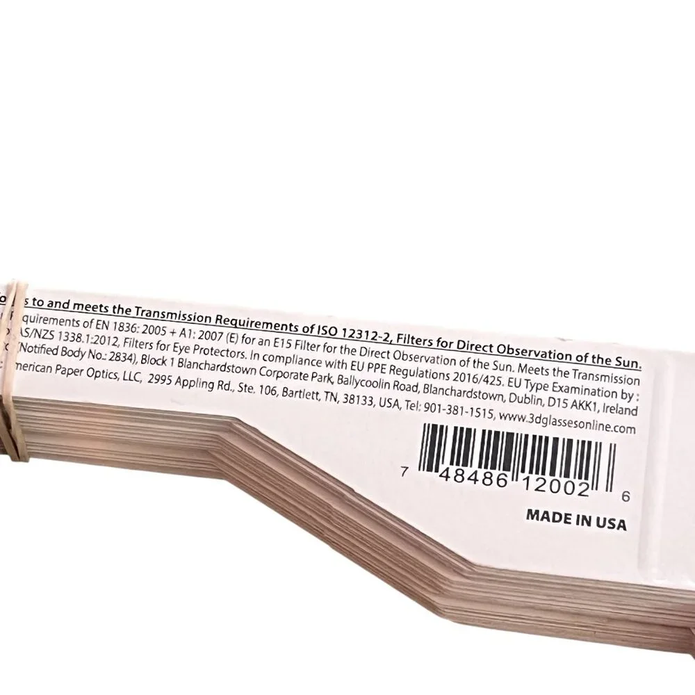 Solar Eclipse Glasses 45 Pack AAA Eclipse April 8, 2024 Made In The USA Viewing